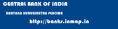 CENTRAL BANK OF INDIA  HARYANA KURUKSHETRA PEHOWA   banks information 